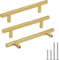 Goldenwarm 4.5in Gold Cabinet Handles 20-Pack - Brushed Brass Pulls