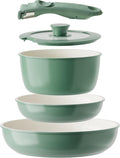 Redchef Ceramic Cookware Set Removable Handle Pots and Pans - Space