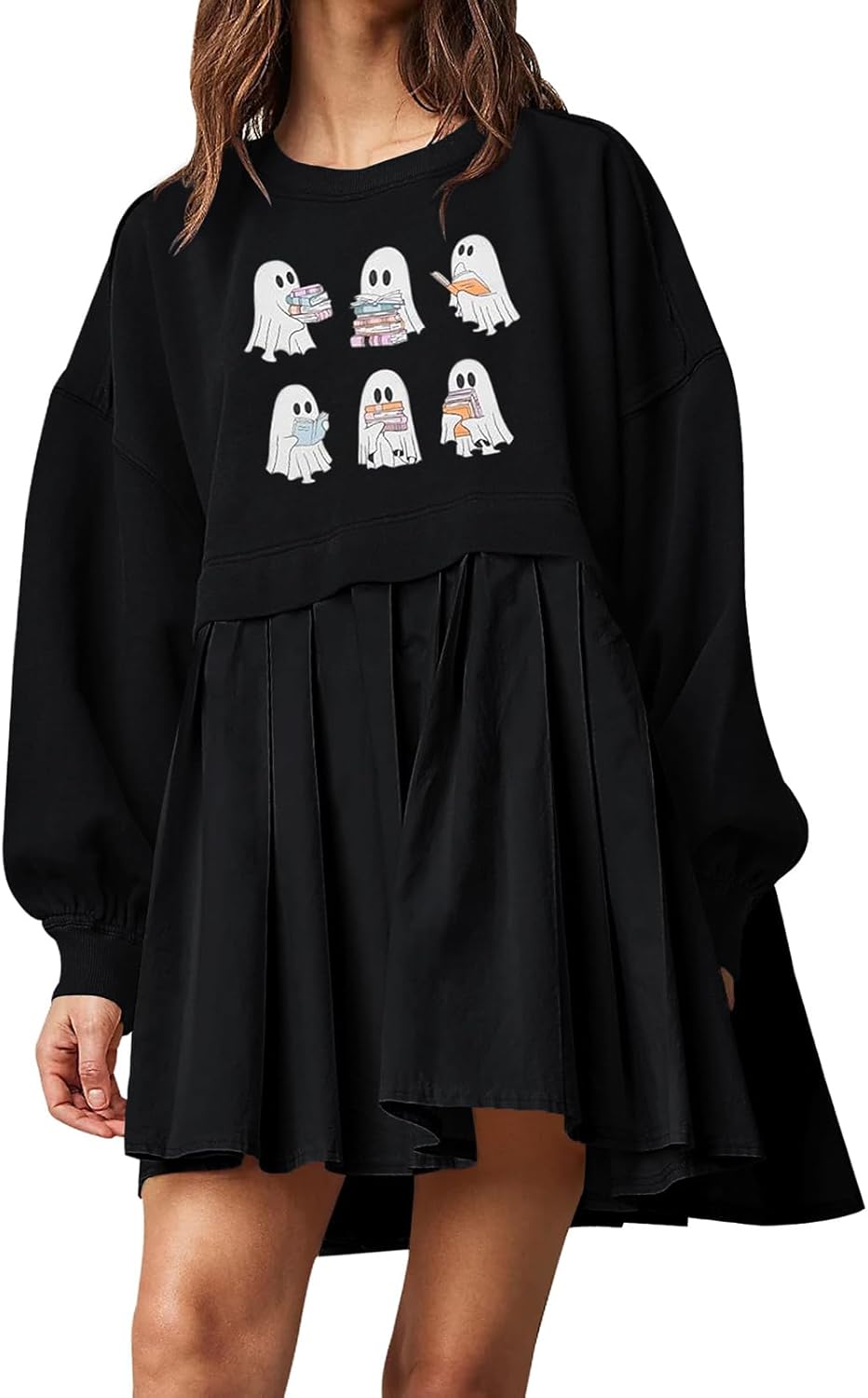 Dokuritu Oversized Sweatshirt Dress for Women - Stylish Comfort