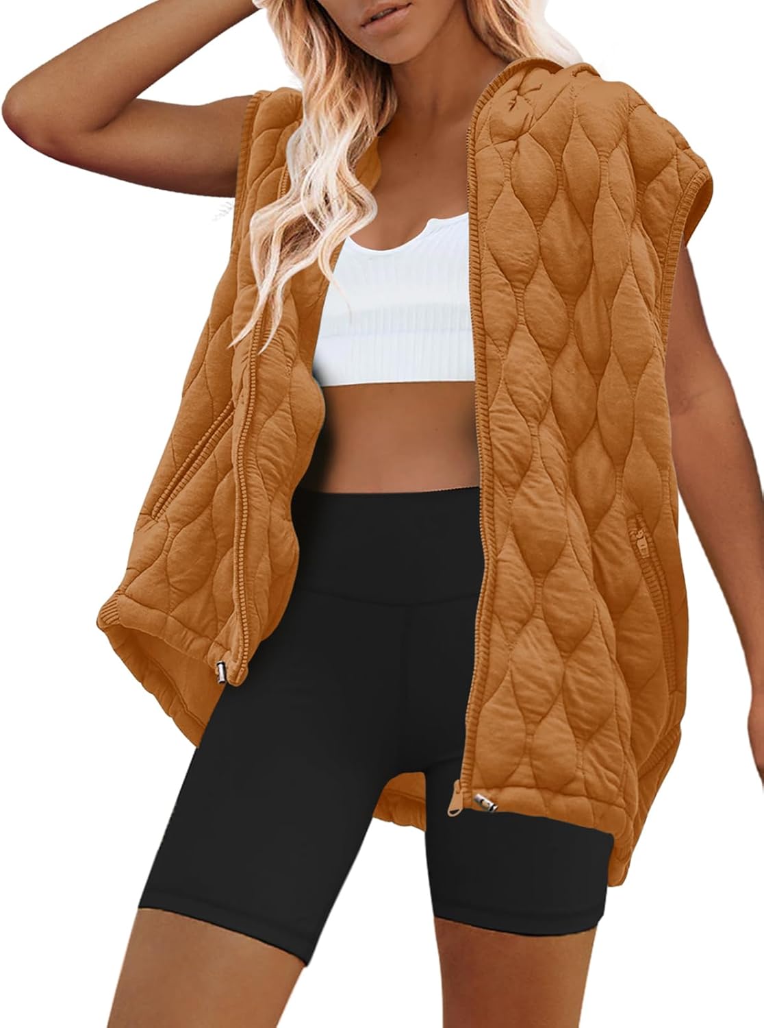 Oversized Puffer Vest for Women - Cozy Quilted Jacket