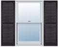 Exterior Louver Vinyl Shutter Pair 15 in x 43 in - Low Maintenance