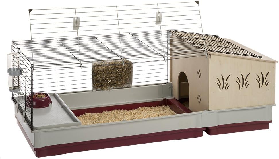 Ferplast Krolik Extra-Large Rabbit Cage with Wood Hutch Extension