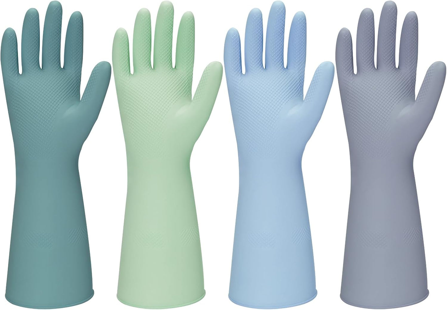 4 Pairs Reusable Dishwashing Gloves - Flexible & Durable Cleaning Solution