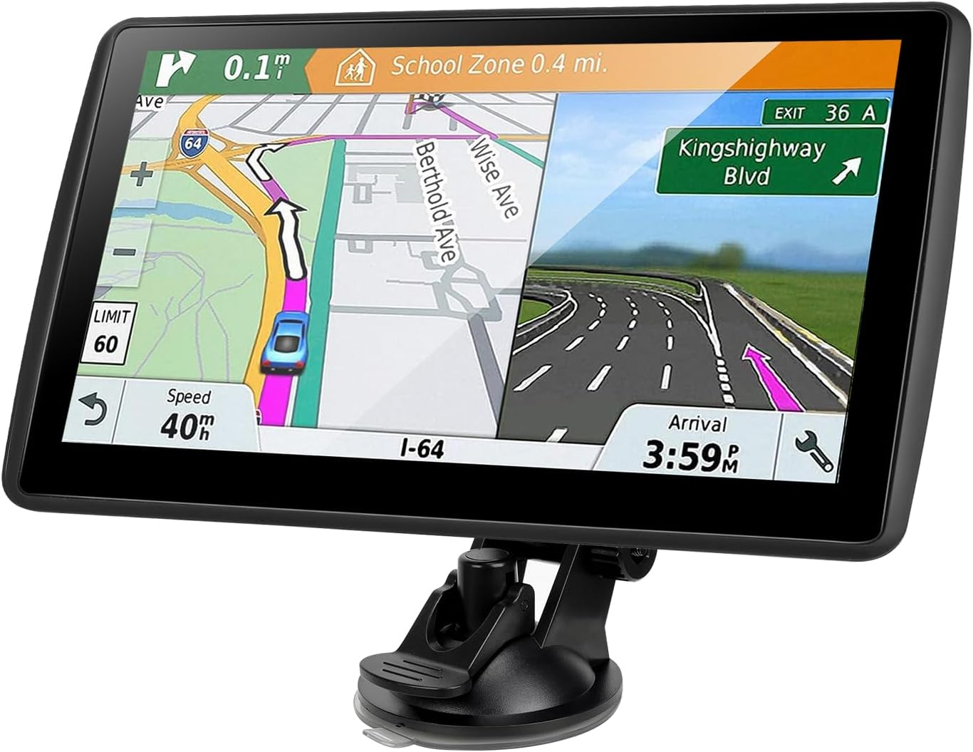GPS Navigator for Car Truck RV with 2025 Maps and Alerts