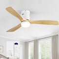 Sofucor 52 in Ceiling Fan with Light - Solid Wood, Remote Control