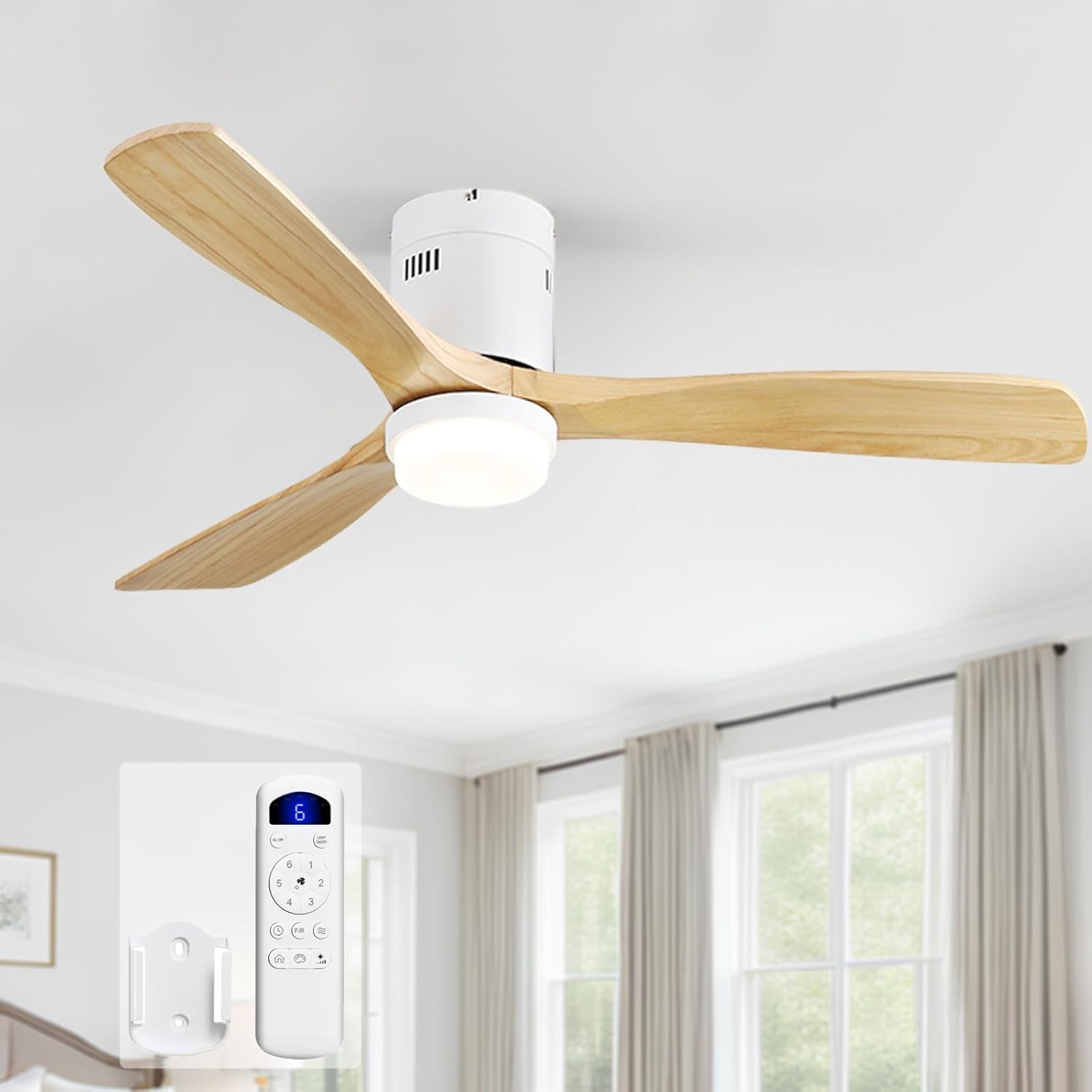 Sofucor 52 Inch Ceiling Fan with Lights for Year-Round Comfort