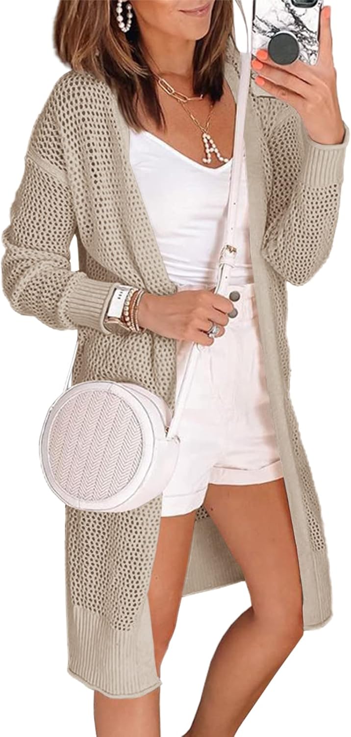 Misassy Womens Open Front Knit Sheer Cardigans for Summer Style