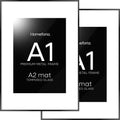 A1 Poster Frame Black 23.4 x 33.1 in - Matte Metal Frame Set of 2