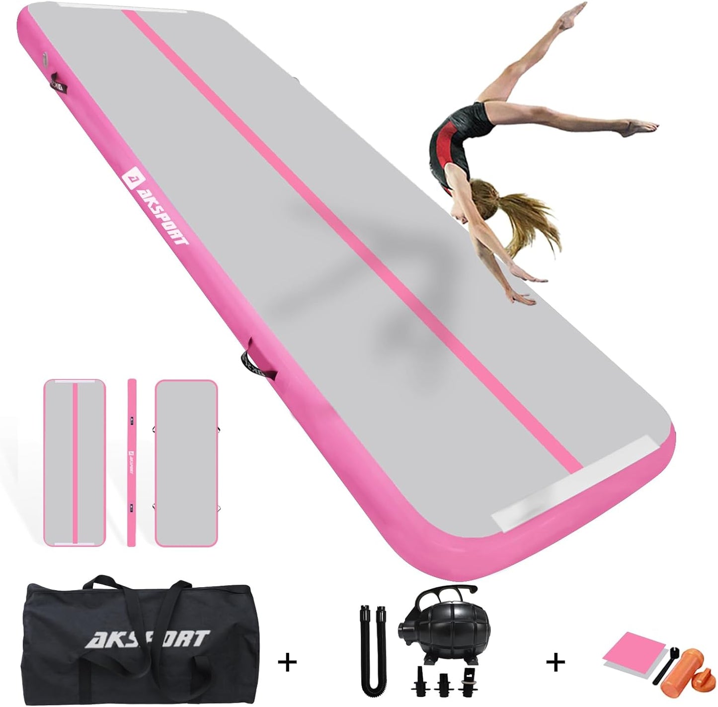AKSPORT Inflatable Gymnastics Mat for Home Training and Yoga