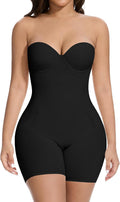 Strapless Shapewear Tummy Control Bodysuit - Built In Bra Support