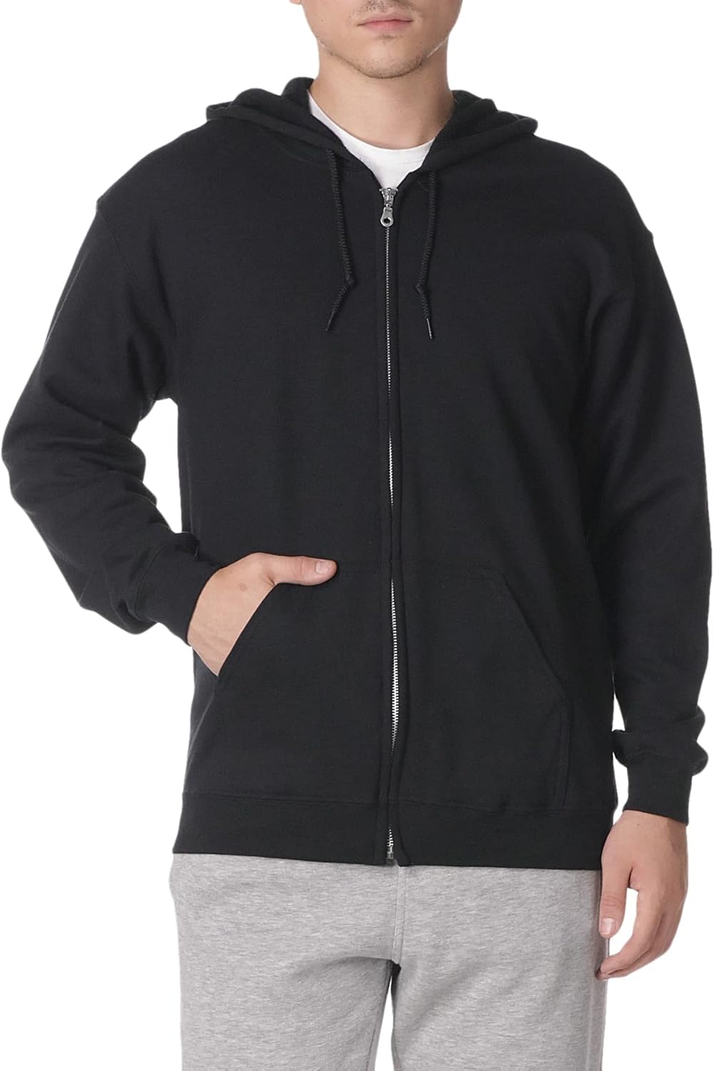 Gildan 3XL Black Full Zip Hoodie - Soft & Cozy
