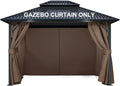 COWVIE 4-Panel 10ft x 10ft Gazebo Replacement Curtains - Privacy