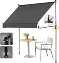 Manual Retractable Patio Awning 59x118 - Adjustable Shade & Height