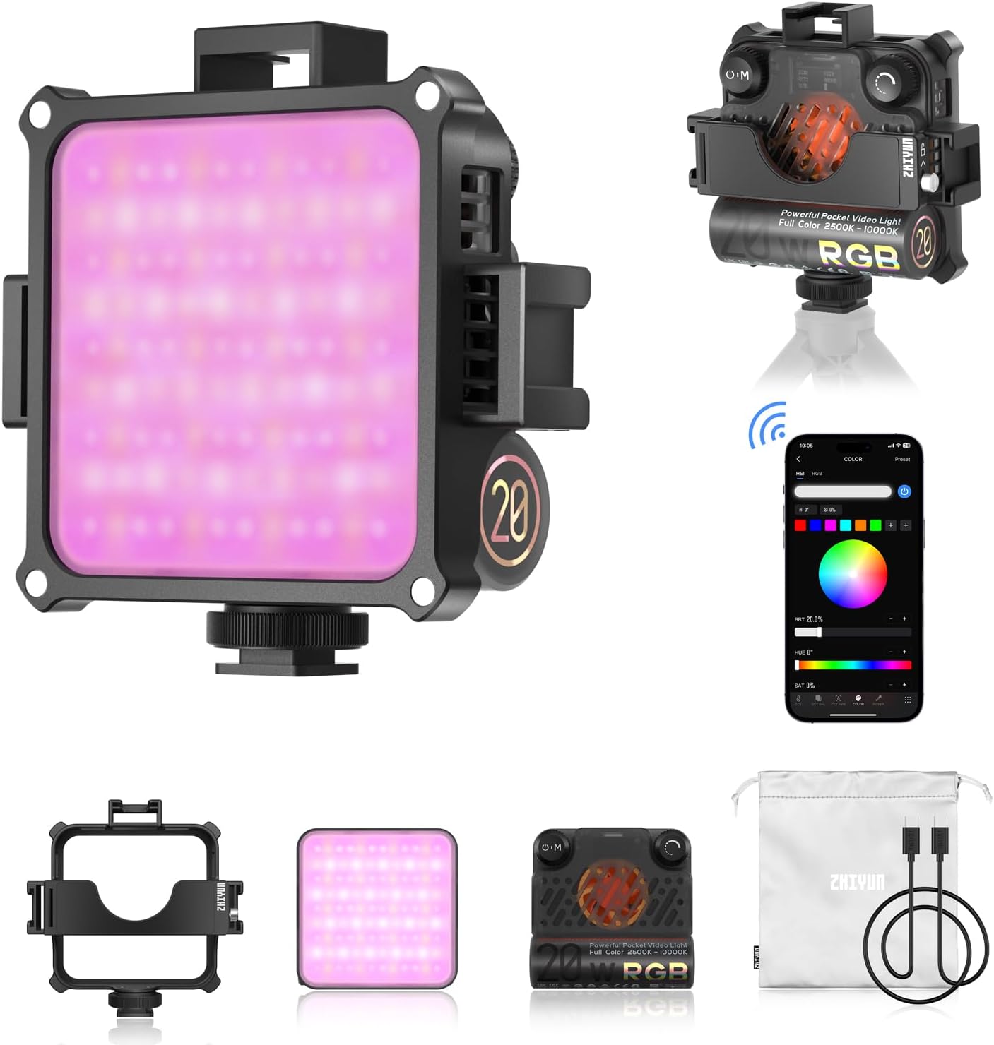 ZHIYUN FIVERAY M20C RGB Video Light for Stunning Visuals