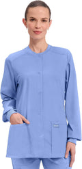 Cherokee Scrub Jacket for Women WW340 - Snap Front, Stretch Fit