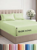 Extra Deep Pocket King Sheets Light Sage Green - 4 Piece Microfiber