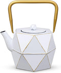 Toptier Cast Iron Teapot Diamond Design - Stovetop Safe, 30 oz