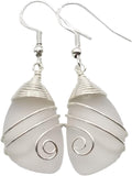 Sea Glass Earrings for Women Handmade Hawaiian Wire Wrapped Drop