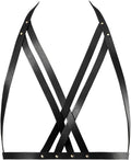 Maze Halter Bra Harness Vegan Leather - Bold, Adjustable Statement
