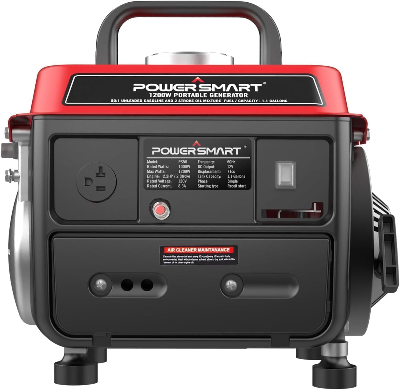 PowerSmart 1200W Gas Portable Generator for Home & Outdoor Use