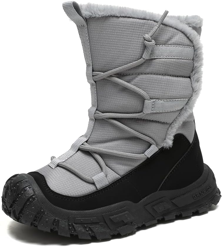 Boys Girls Winter Snow Boots Warm Outdoor Hiking Shoes Waterproof