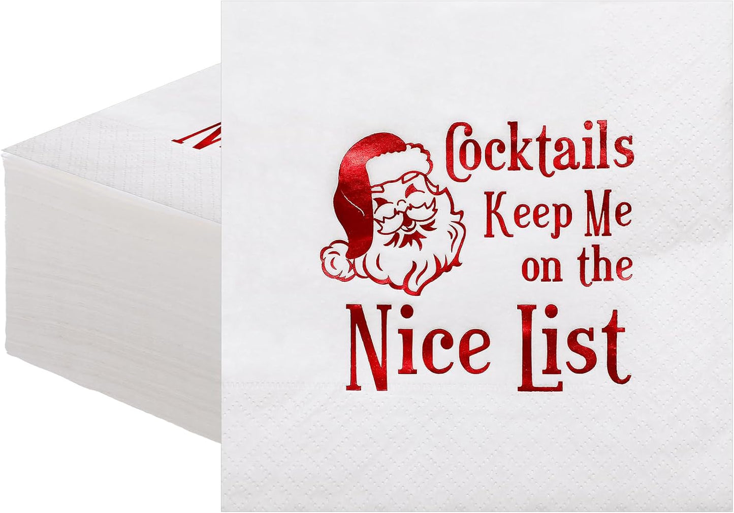 Stay on Santa's Nice List with 100 Pack Fun Xmas Napkins by Watersay