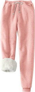 PEHMEA Women's Sherpa Lined Sweatpants Winter Warm Fleece Joggers