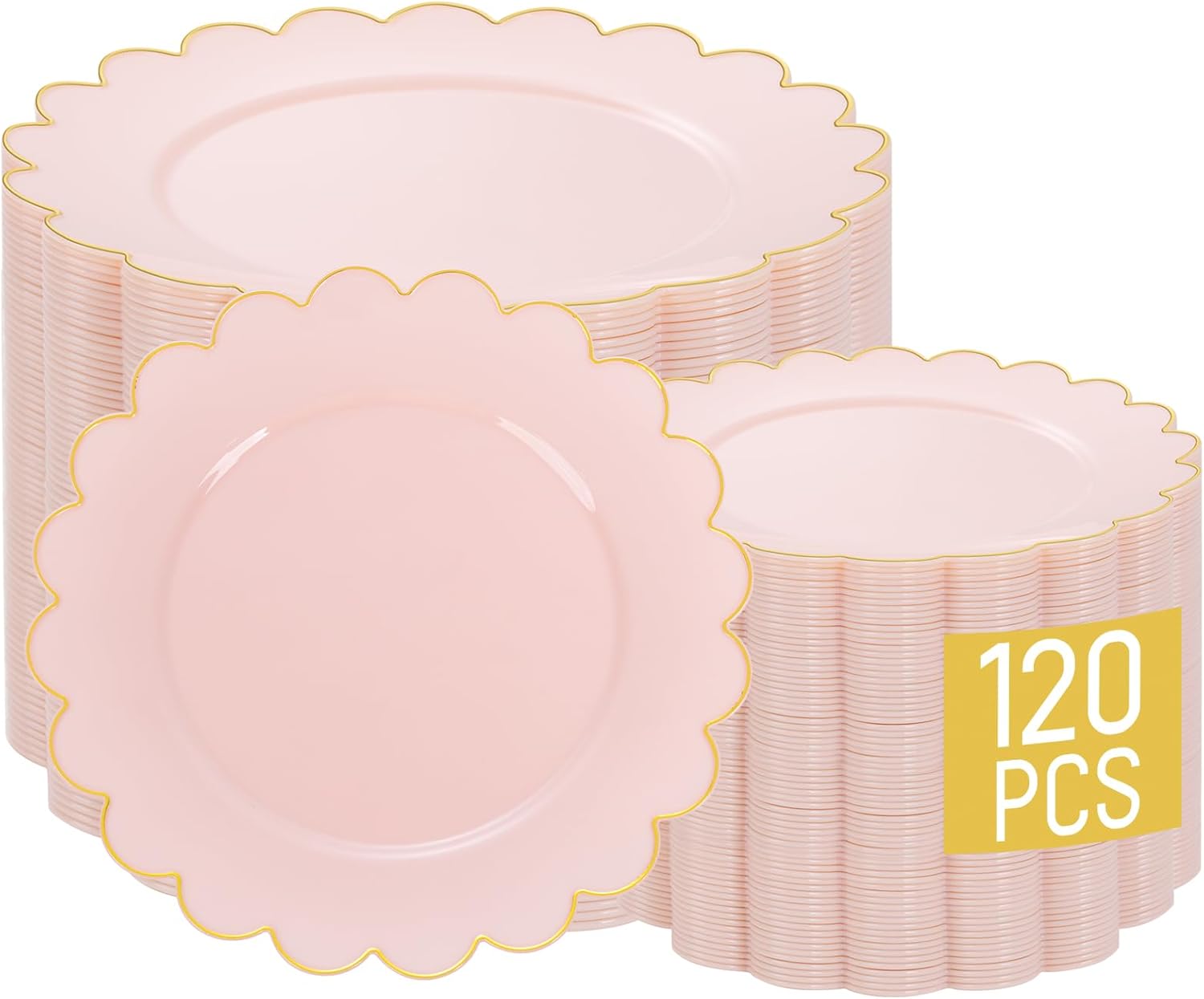 LIYH 120pcs Pink Plates Disposable Heavy Duty for Parties