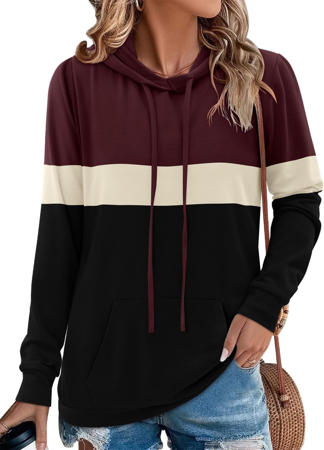 Angerella Hoodies for Women Camo Leopard Print Pullover Tops