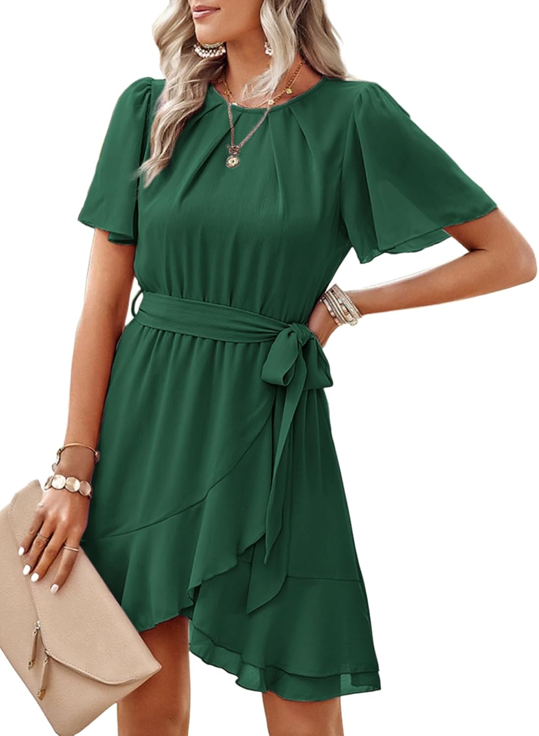Dokotoo 2025 Summer Dress: Flirty Ruffle Waist Tie!