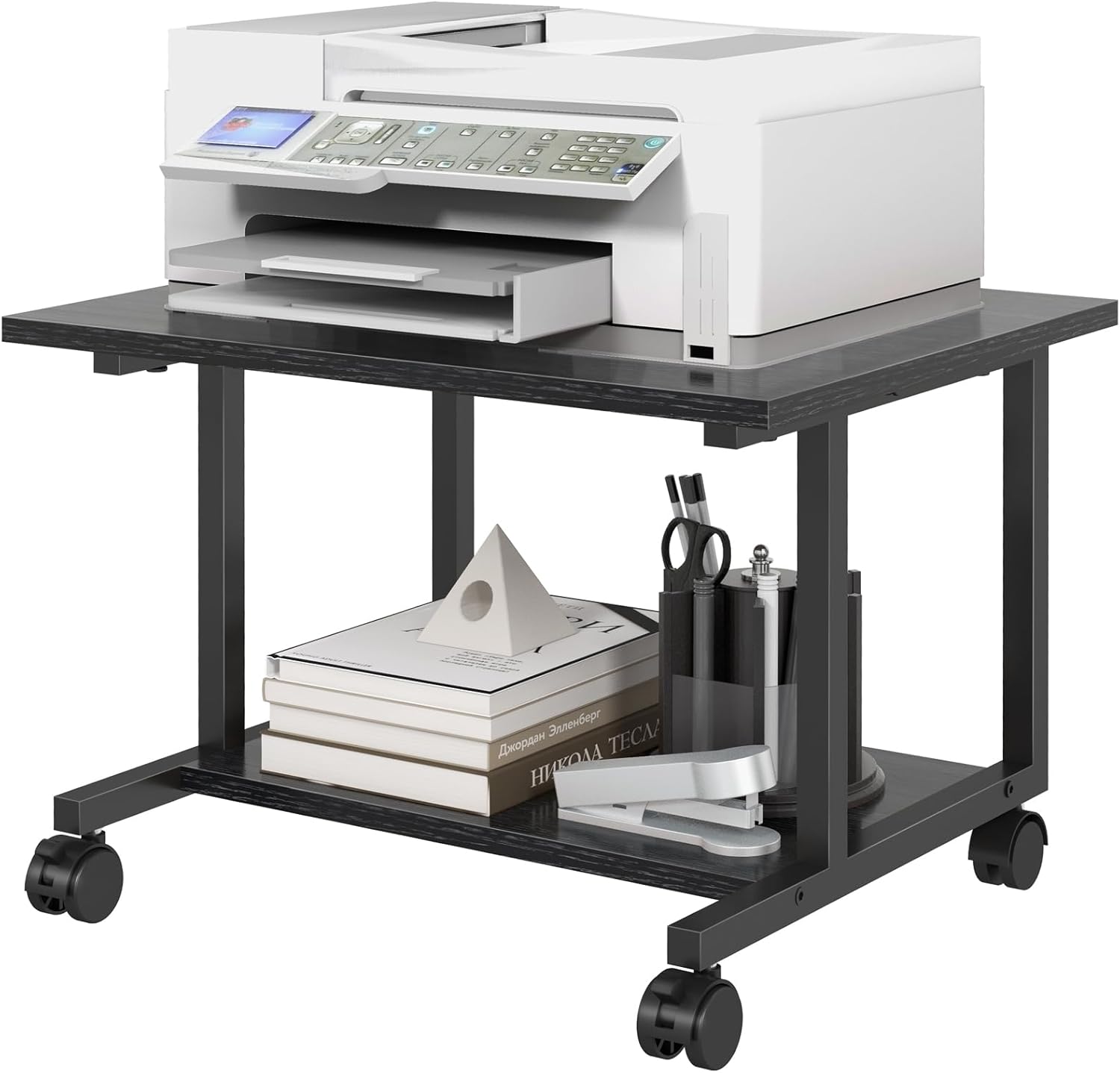 Mobile Printer Stand with Storage - Organize Efficiently!