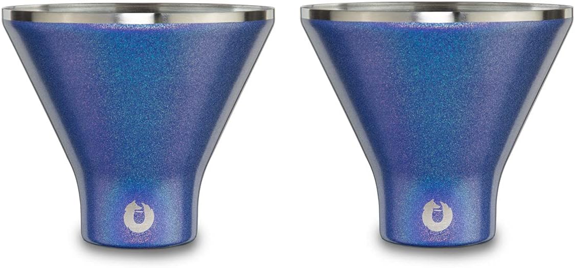 SNOWFOX Premium Vacuum Insulated Martini Glass Set for Icy Drinks