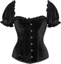 Daisy Corsets Top Drawer Steel Boned Black Velvet Overbust Corset