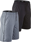 DEVOPS Men's 2-Pack Loose-Fit 10ft Workout Gym Shorts - Lightweight on