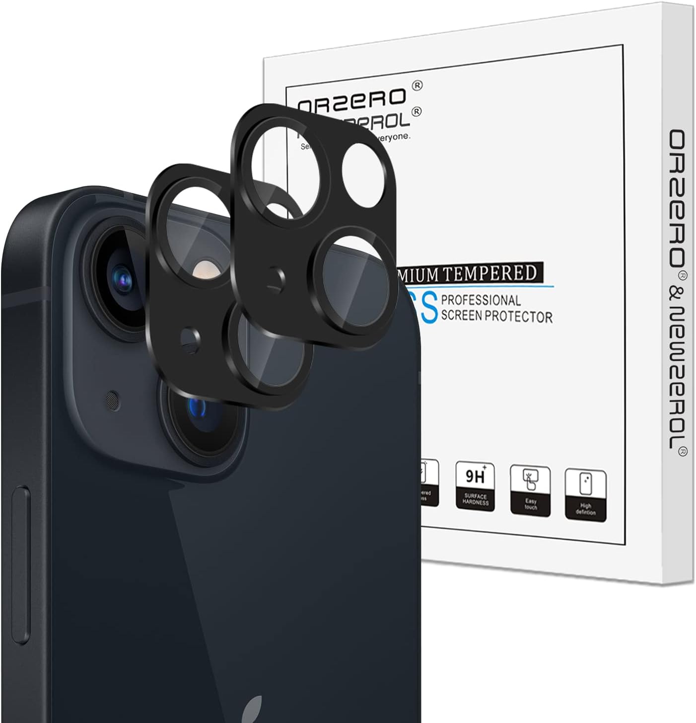 iPhone 13 Camera Lens Protector 2 Pack - Premium Metal Glass, Anti-Scratch, Night Shot Friendly