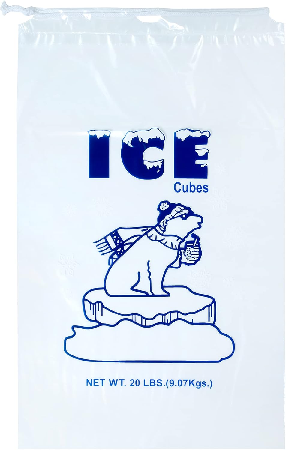 Infinite Pack Plastic Ice Bags 20 Lb. with Draw String Closure
