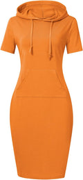 MISSKY Womens Casual Pullover Hoodie Dress - Comfortable Weekend Knee