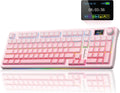 Pink Creamy Wireless Mechanical Keyboard S98 Pro - Screen & Knob