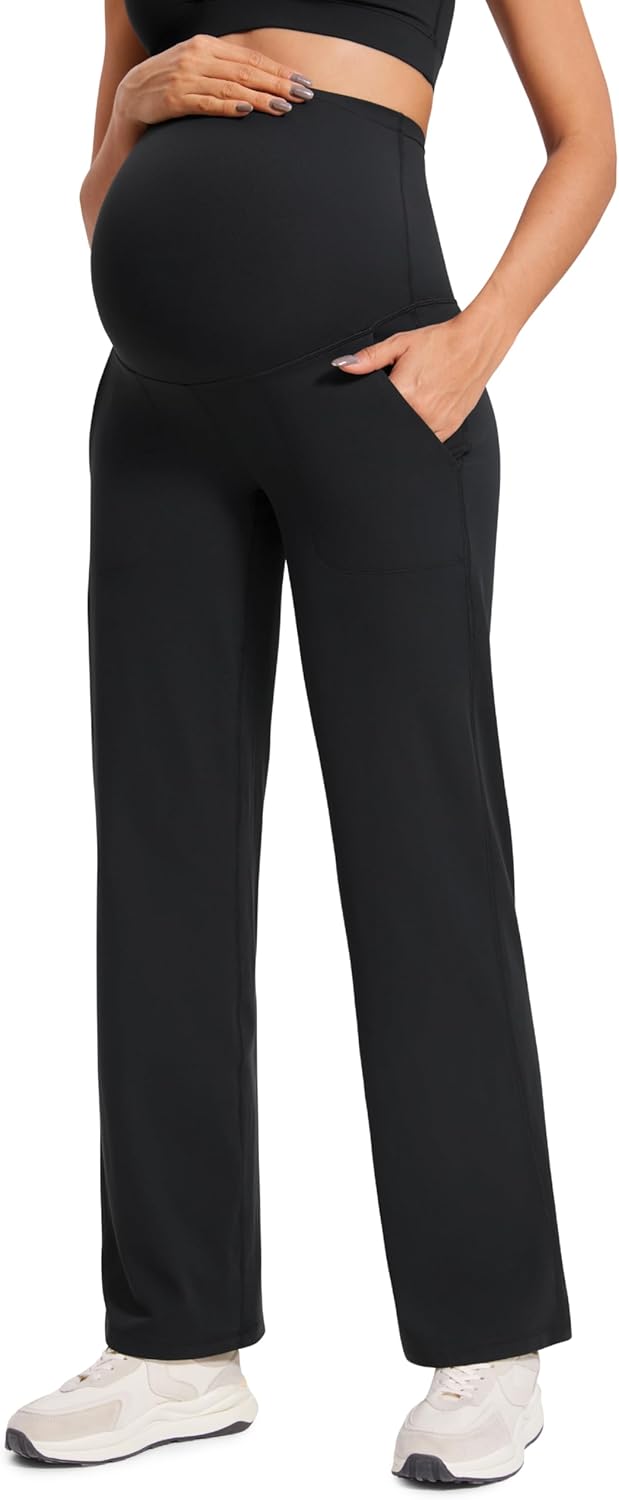 CRZ YOGA Women Butterluxe Maternity Wide Leg Pants for Comfort