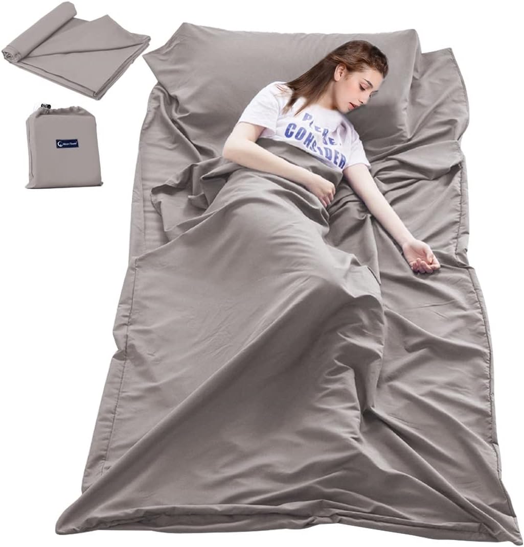 Travel Sleeping Bag Liner for Hotels and Camping by Mannice
