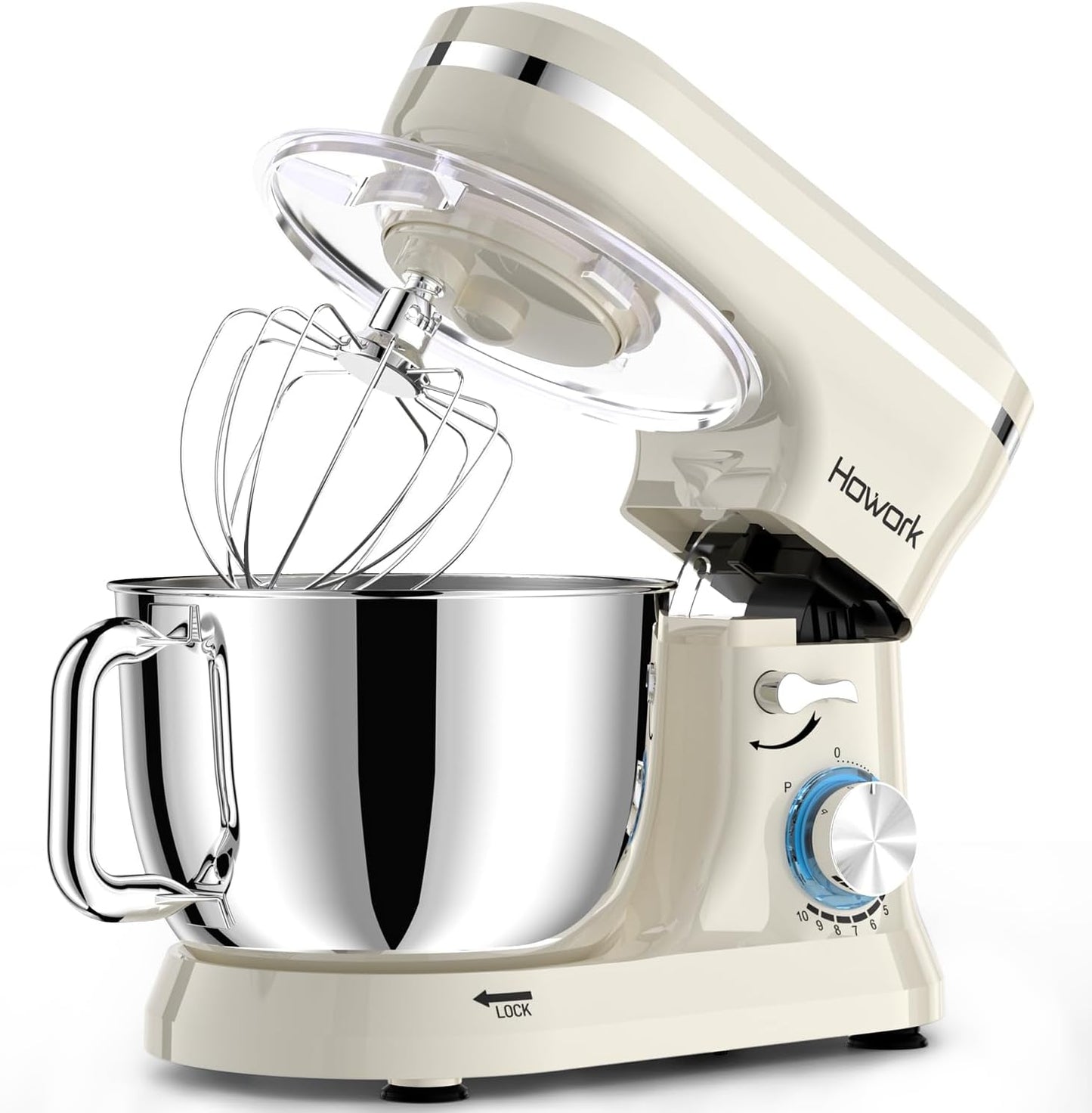HOWORK Electric Stand Mixer with 10+ Speeds and 6.5QT Bowl