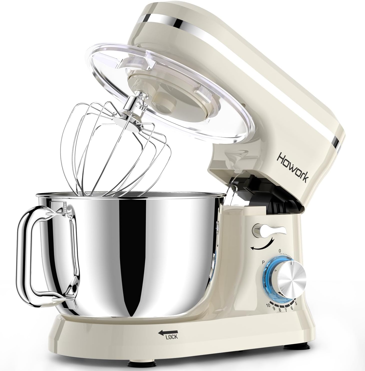 HOWORK Electric Stand Mixer with 10+ Speeds and 6.5QT Bowl