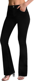 Women's Trendy Stretchy Flare Jeans Mid Rise Bootcut - Curvy Fit