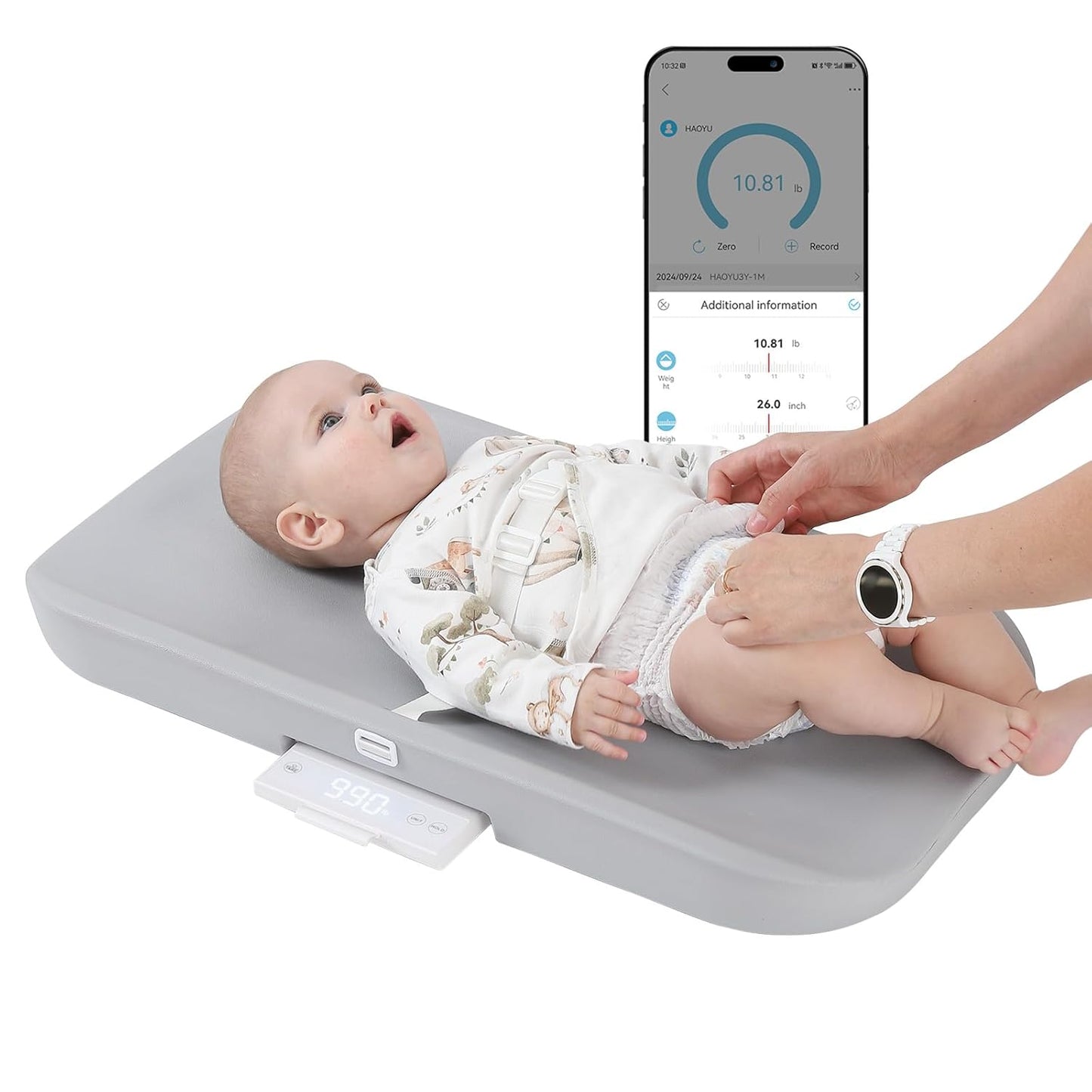 GROWNSY Smart Baby Scale - Comfy & Safe Growth Tracking