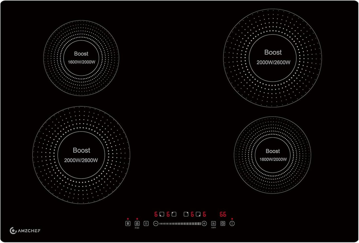 Electric Cooktop 30 Inch with 4 BOOST Burners for Efficient Cooking