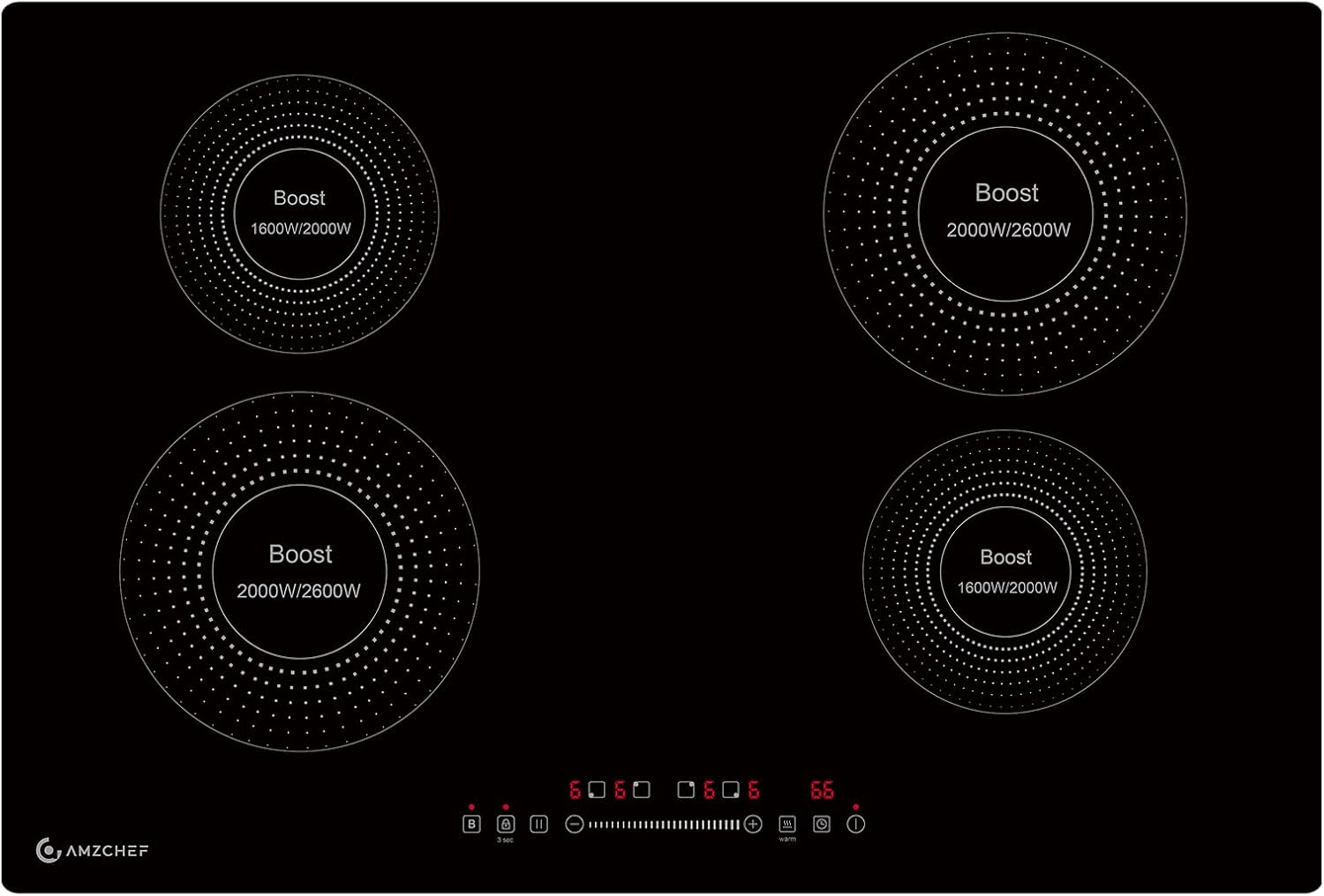 Electric Cooktop 30 Inch with 4 BOOST Burners for Efficient Cooking