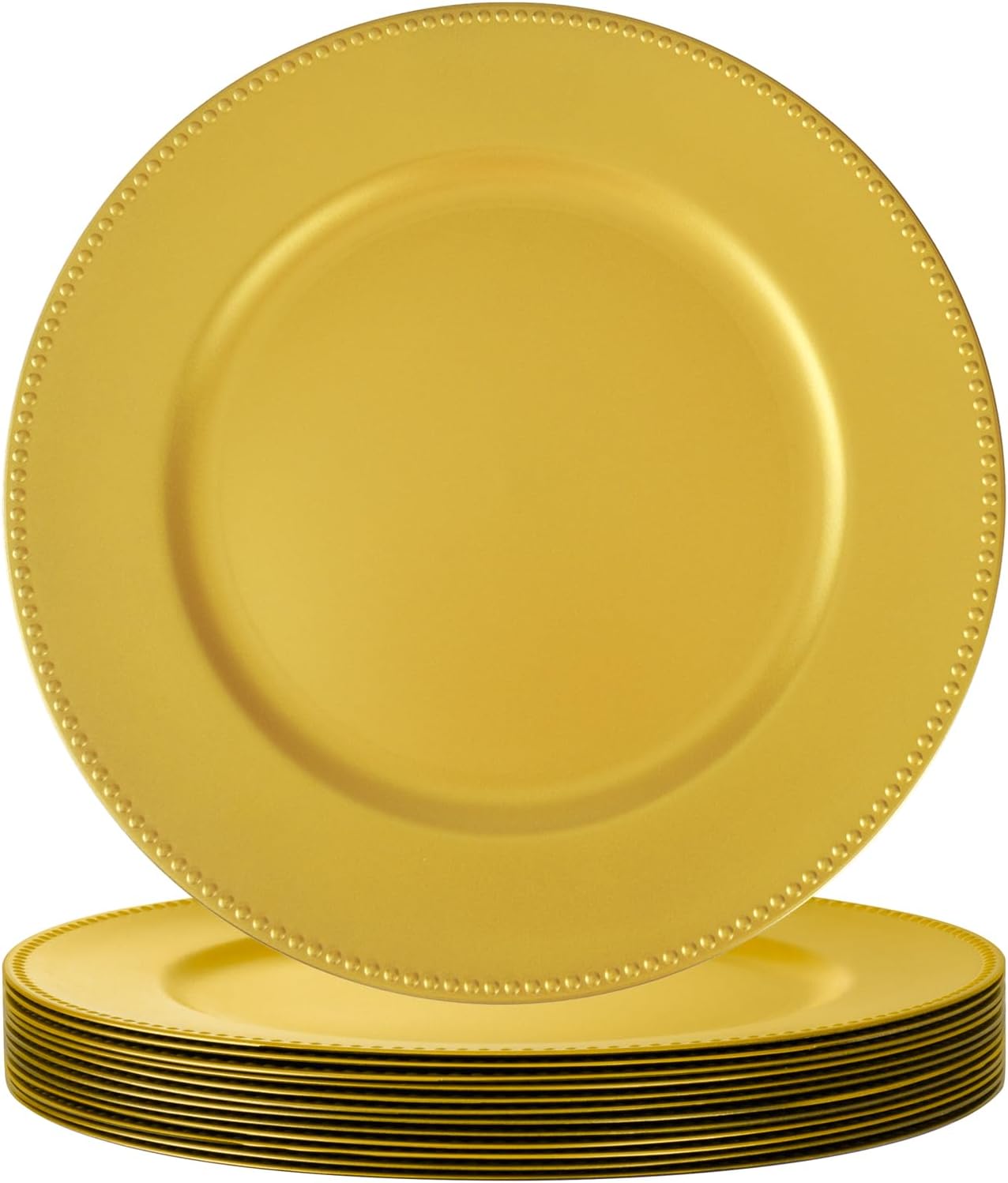 Elegant 12pcs Gold Charger Plates for Weddings and Events