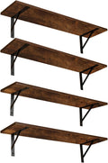 31.5in Long Wall Shelves Set of 4 - Extra Large Rustic Brown Ledges
