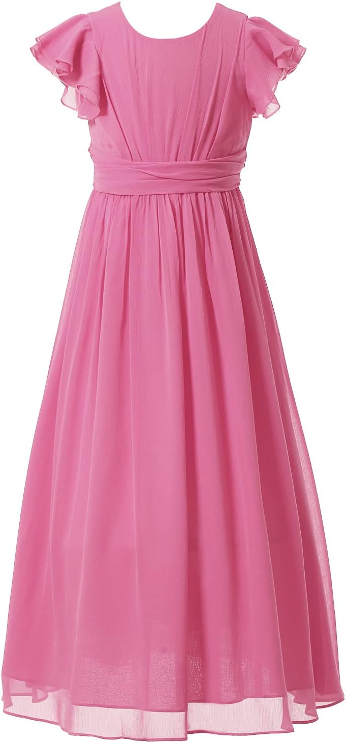 Junior Bridesmaid Dress Long Flower Girl's Dress for Parties