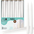 BOLSIUS Long White Taper Candles 10in Pack of 30 - Unscented Elegance